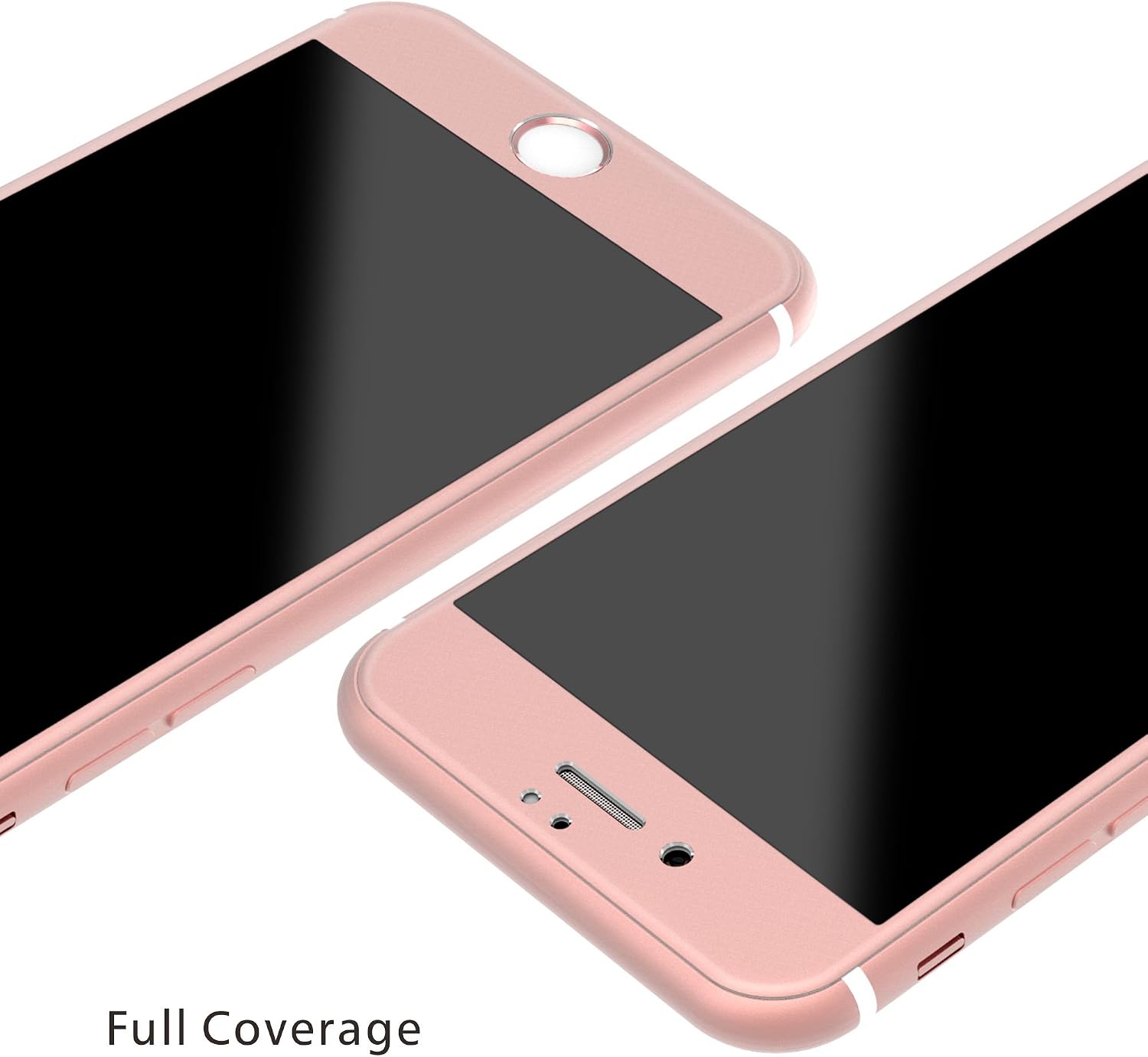 F-color Compatible Apple iPhone 7 Plus Screen Protector Tempered Glass with Rose Gold Alloy Metal Frame, Full for iPhone 7 Plus 8 Plus Screen Cover HD Clear 3D Round Edge, 5.5 Inch Rose Gold