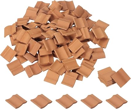 PATIKIL Miniature Roof Tile, 200 Pcs 116 Scale Mini Red Tiles Clay Roof Miniature Brick Dollhouse Roofing DIY Craft Accessories Building Supplies for Fake House Model Garden