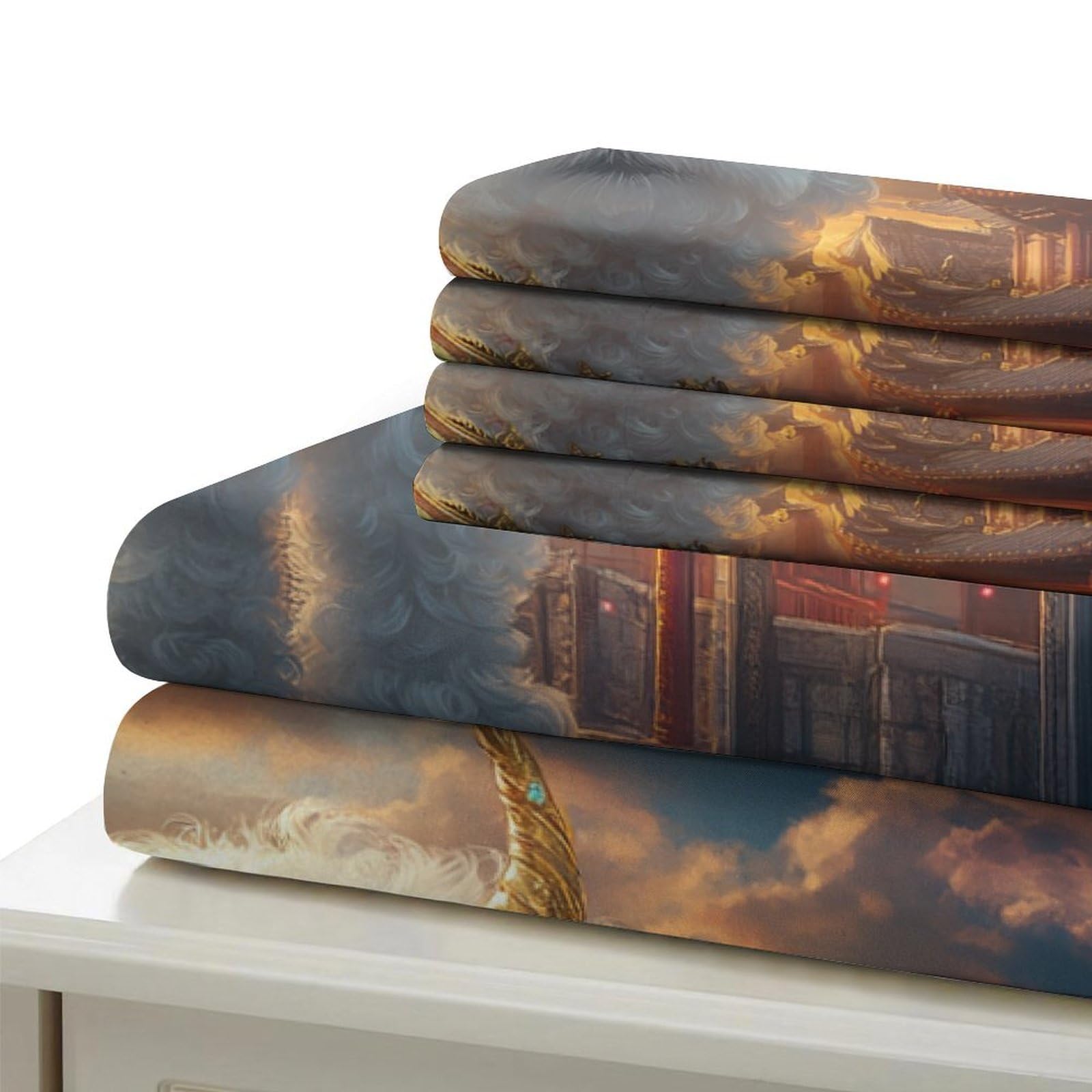ali di cane fantasy Impressione 3D 3 pz cover piumone fantasia di animali domestici mitologici fodera per edredone microfibra morbida antiacari per bambini ragazzi donne King（220x240cm）