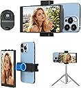 5" Selfie Monitor Screen for iPhone, Back Camera Selfie Monitor with Low Latency HD Screen - Portable Phone Vlog Monitor w/Bluetooth Remote, Perfect for Content Creators on TikTok YouTube (Black)