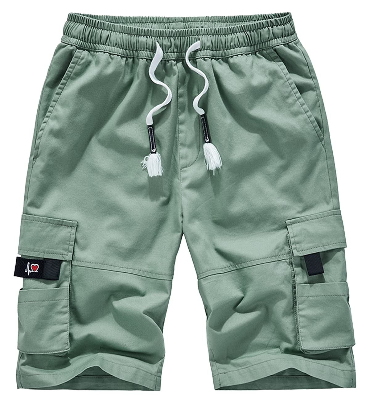 Msmsse Womens Cargo Shorts Multi-Pockets Knee Length Elastic Waist Bermuda Outdoor Summer Hiking Shorts for Women