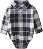 MOMOLAND Infant Baby Boys Woven Button Up Bodysuit Shirt