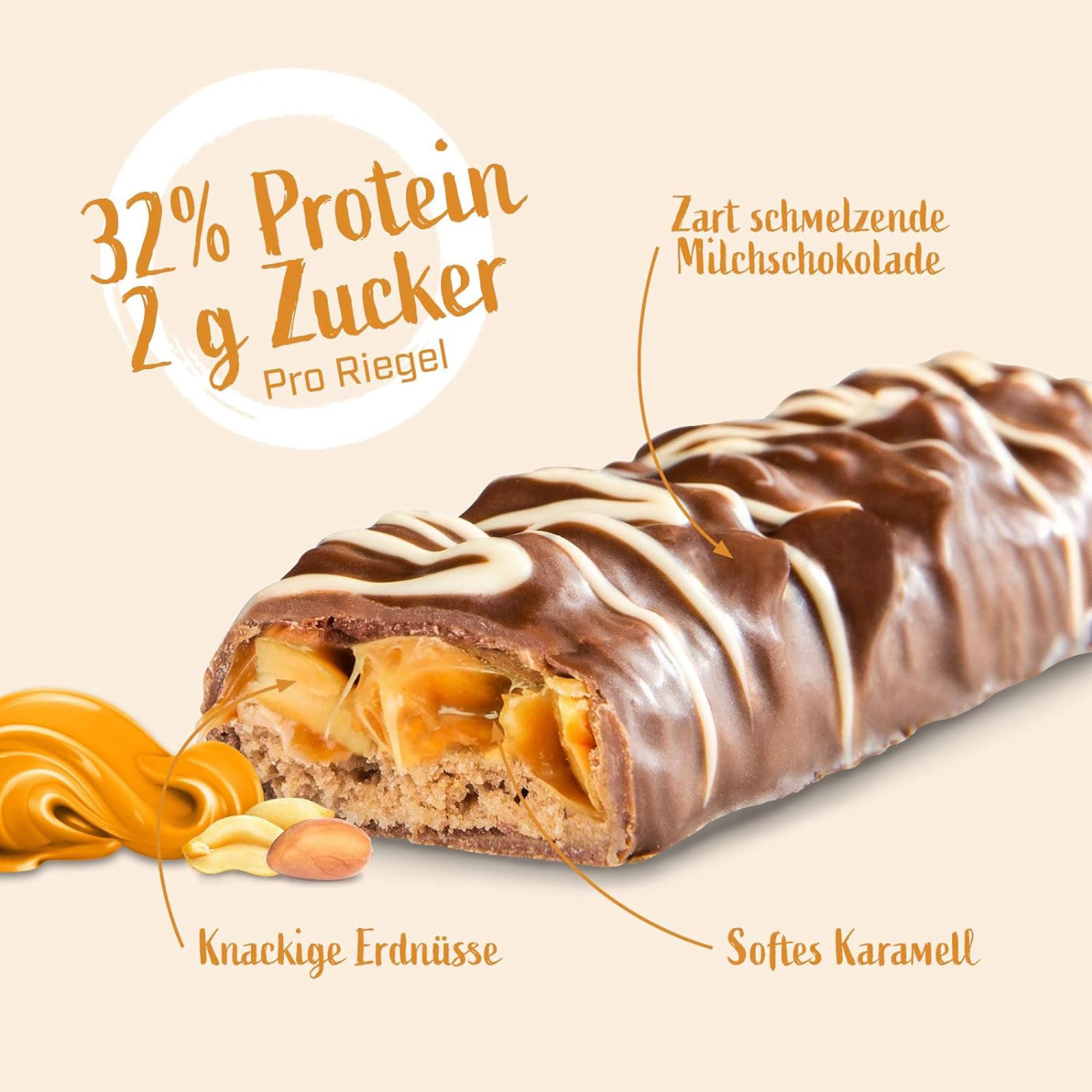 Energybody Superbar Proteinriegel "Peanut Caramell" 24x50g