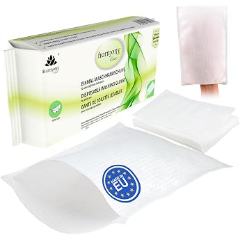 Harmony Care - 50 x soft disposable wash mitts made of spunlace disposable washcloths for adult care and babies extra thick irritation-resistant washcloths disposable dry