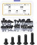 DTGN 562Pcs M2.5-0.45x4/6/8/10/12/16/20mm Button Head Socket Cap Screws - Carbon Steel Bolt Nut Set Washer Assortment Kit - Good for Road Bicycle, Mountain Bike, Auto