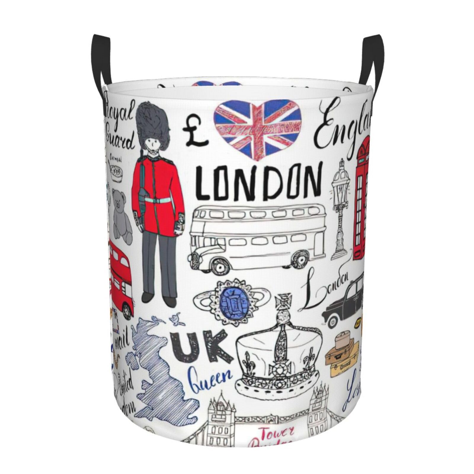Panier à linge imprimé I Love London haut et vertical