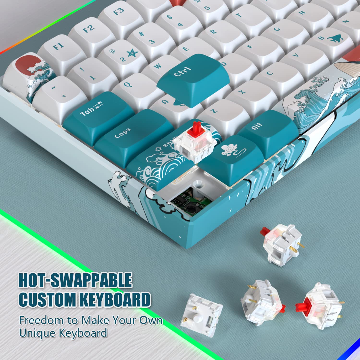 COSTOM XVX M84 Wireless/Wired Mechanical Keyboard, Compact 84 Keys