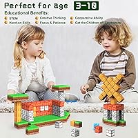 Vista 5 de Juguetes de Bloques Magnéticos, Juguetes de Construcción Magnética 3D Conjunto de Juego de Bloques, 100 Piezas de Juguetes de Construcción
