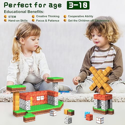 Miniatura 5 de Juguetes de bloques magnéticos, juguetes de construcción magnéticos 3D, 100 piezas de juguetes de construcción para niños a partir de 3 años,