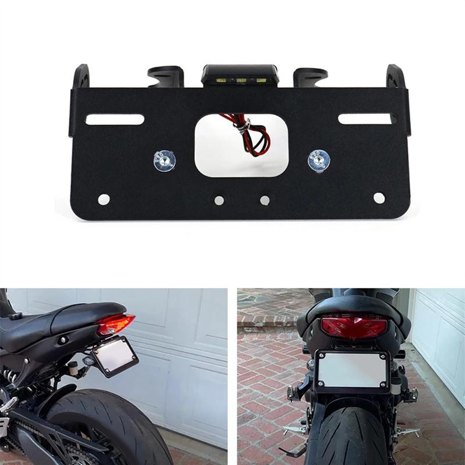 Support Plaque D’immatriculation Moto – Éliminateur Garde-boue Pour Yamaha MT-09 SP / FZ-09 (2017-2020) – Aluminium CNC Anodisé Noir