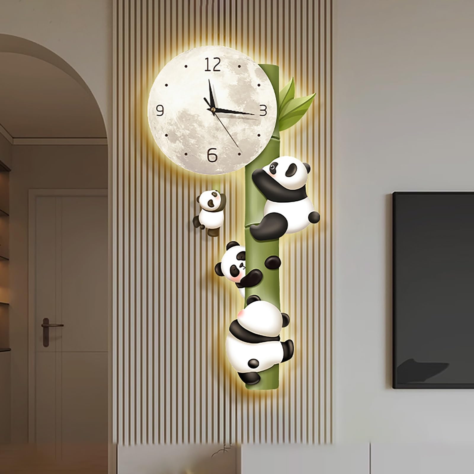 Duże Pionowe Zegary Ścienne,Ciche,Dekoracyjne Zegary Ścienne,ze Światłem,z Cichym Mechanizmem,do Sklepów,Biur i Korytarzy.(50x100cm)
