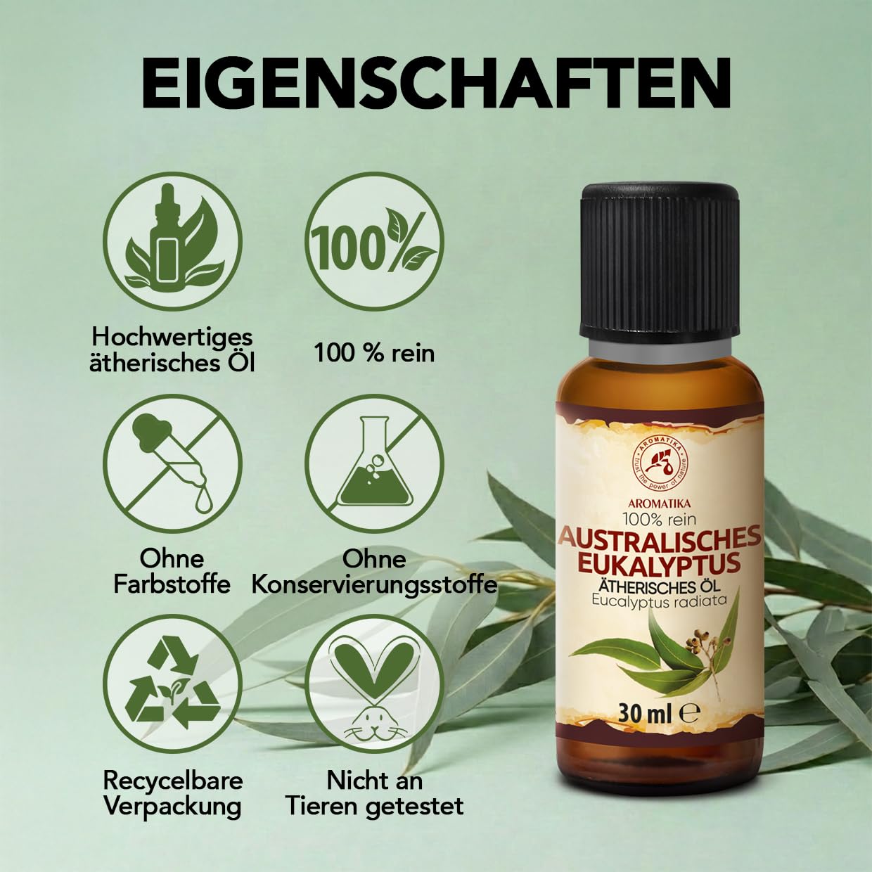 Olejek Eteryczny z Australijskiego Eukaliptusa 30 ml - Olejek Aromatyczny do Dyfuzora - Aromaterapia - Świece Zapachowe - Mydła - Odświeżanie Powietrza