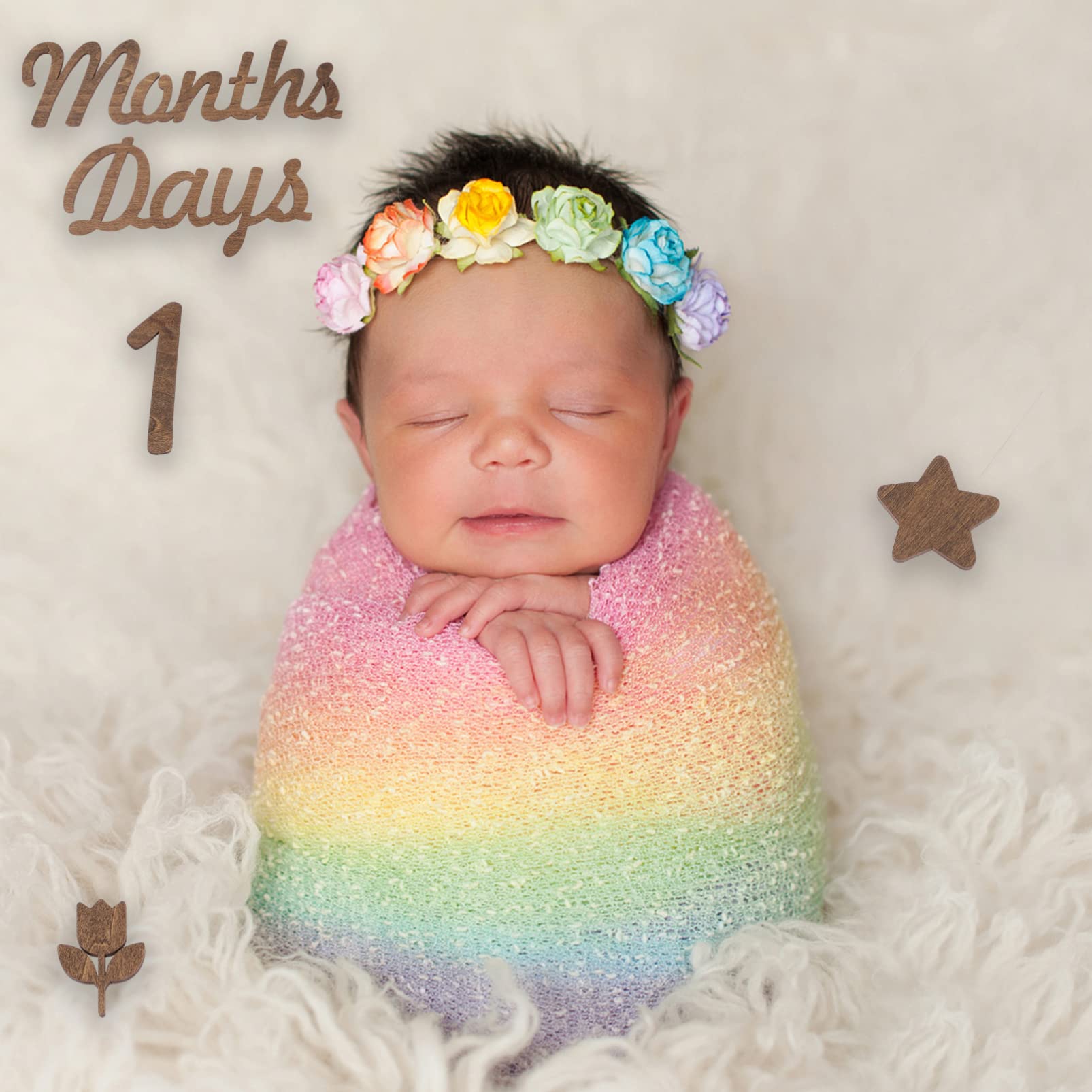 1 Satz Babyzahlen Schild für Babyparty und Meilensteine | Braun, Leicht und Wiederverwendbar, Glatte Kanten, für Fotoaufnahmen und Dokumentation