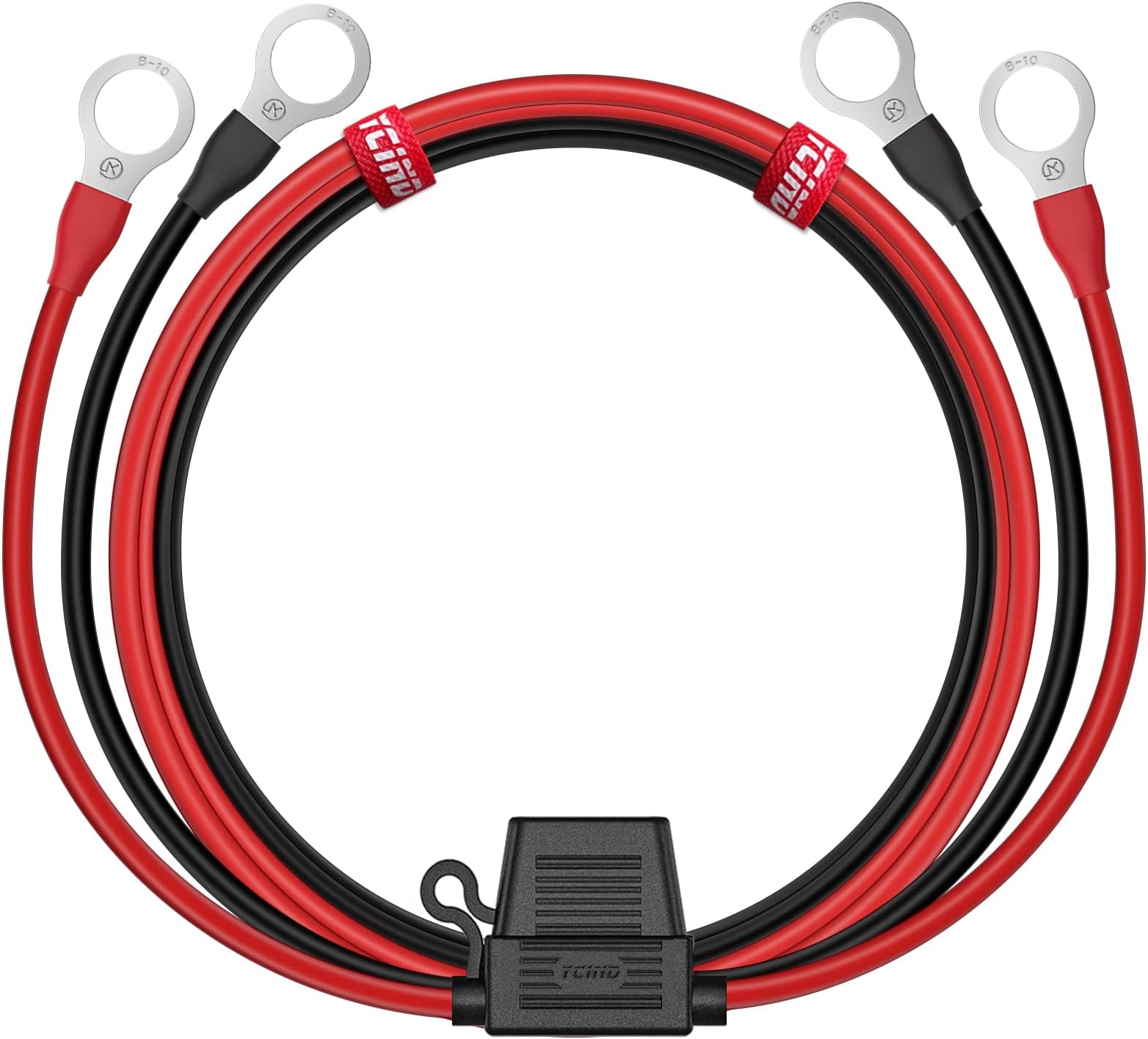 Large Current 30A Battery Parallel Connection Cable Round Terminal Inverter Parallel Cable Battery and Solar Charger Controller Vinyl Insulated Wire for Electrical Devices KV Wire Cable Length 3.3 ft