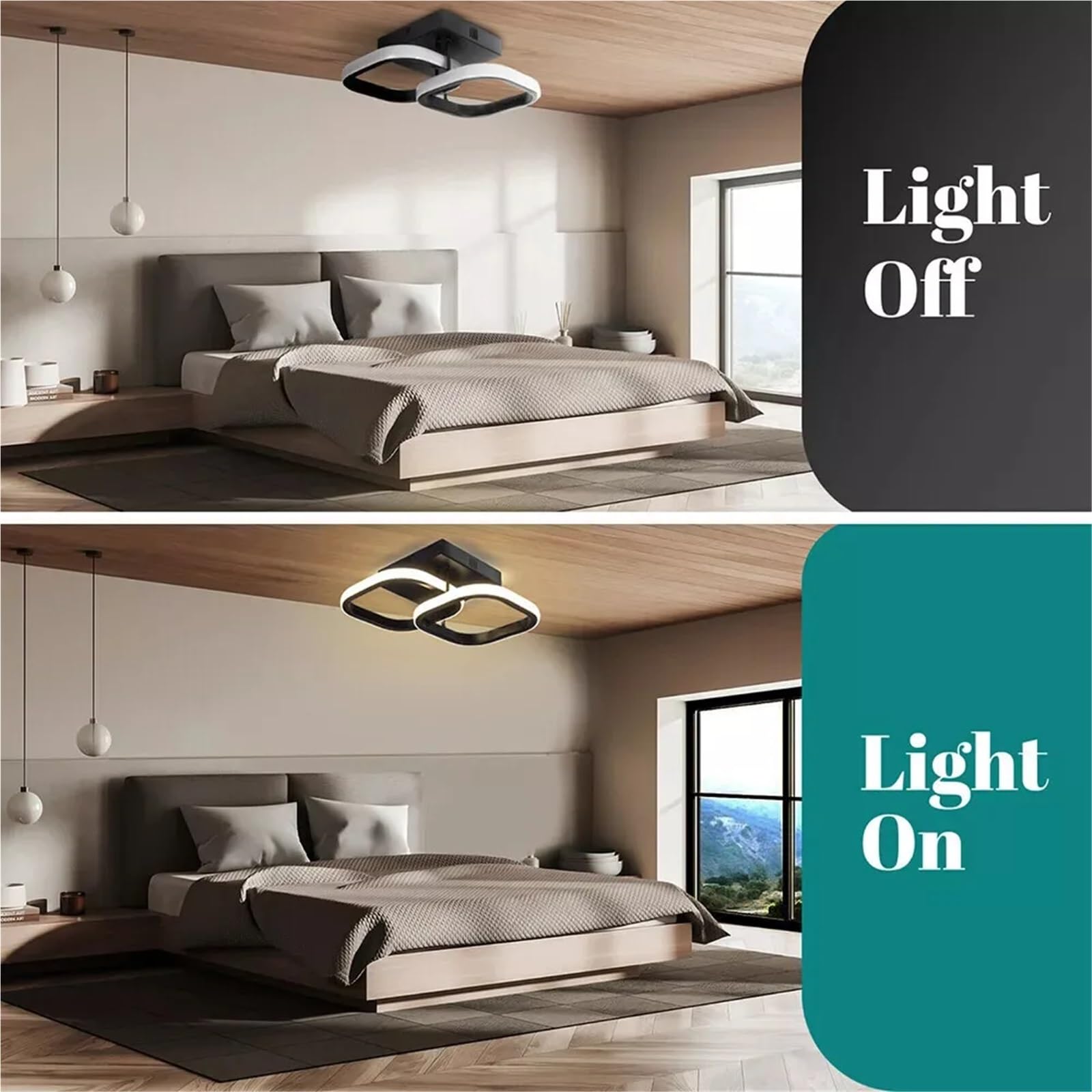 Plafoniera Led Soffitto Lampada da soffitto moderna a LED con luce a sospensione quadrata for bagno, cucina, camera letto