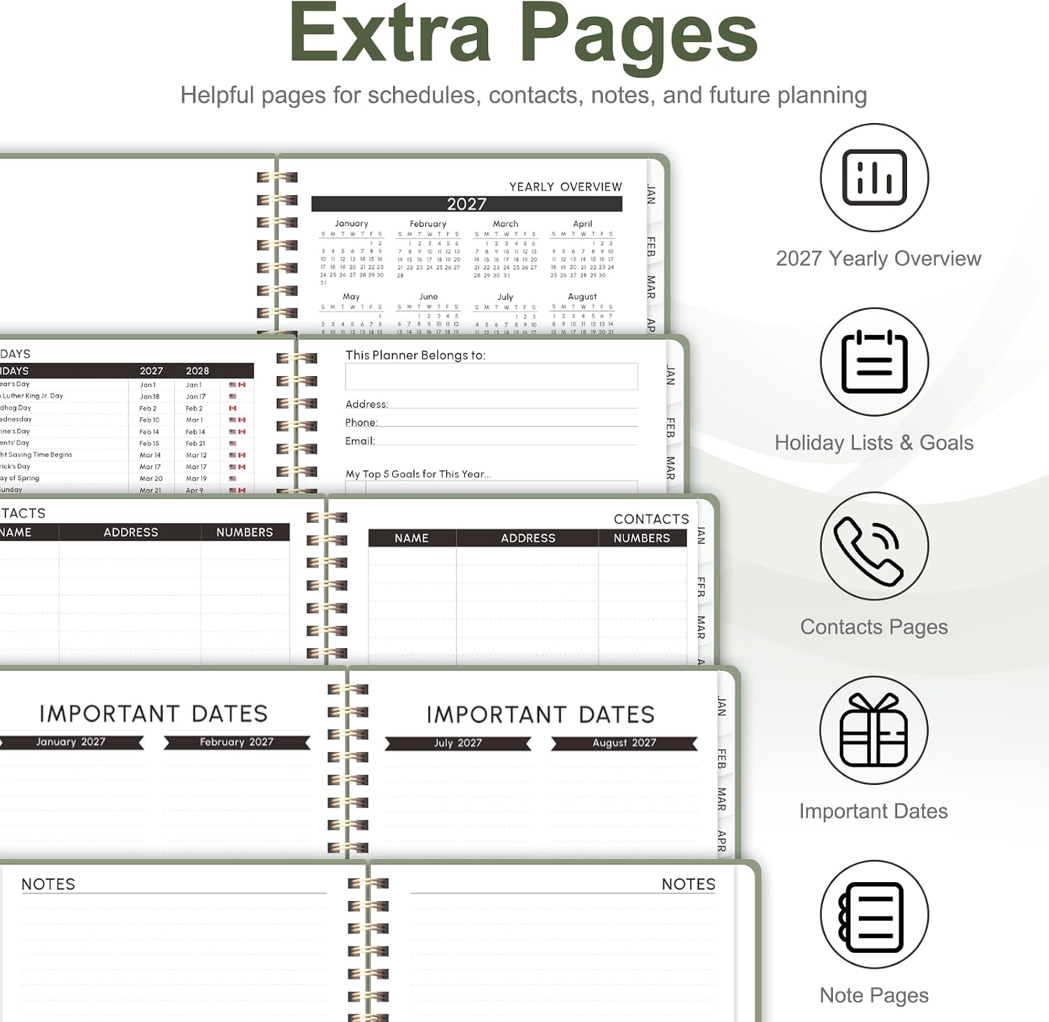 2027 Planner, Weekly and Monthly Calendar Planner Book, A5(6.3'' x 8.5'') image 5
