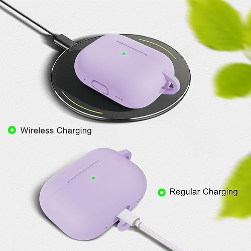 Vista 85 de Funda compatible con AirPods de tercera generación, accesorios de protección de silicona con llavero y kit de limpiador para mujeres y hombres, LED