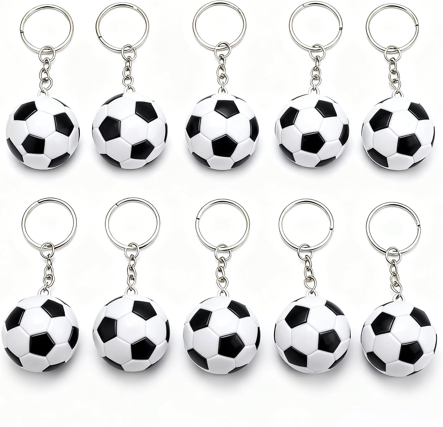 10 Pcs Soccer Ball Keychain, 3D Mini Soccer Keychain for Boys, Sport Ball Theme Key Chains, Sports Event Souvenir, Be Suitable for Football Key Chains Boys Backpack