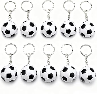 10 Pcs Soccer Ball Keychain, 3D Mini Soccer Keychain for Boys, Sport Ball Theme Key Chains, Sports Event Souvenir, Be Suitable for Football Key Chains Boys Backpack