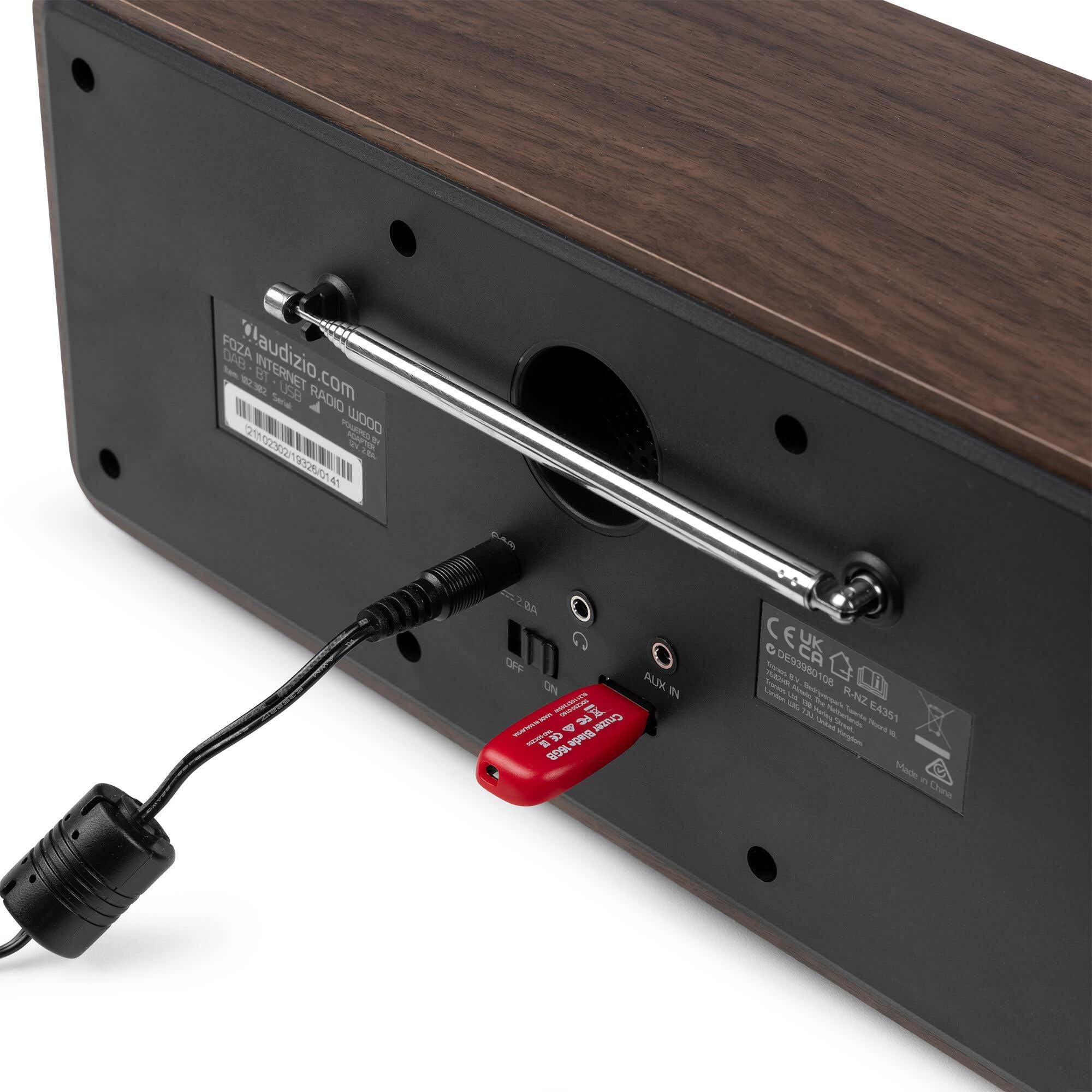 Audizio Foza - Radio WiFi Internet con Dab+ FM Bluetooth 5.0 USB AUX y Pantalla TFT 2.8” a Color, Altavoces estéreo, Mando a Distancia, Entrada Auriculares y diseño Elegante en Color Madera