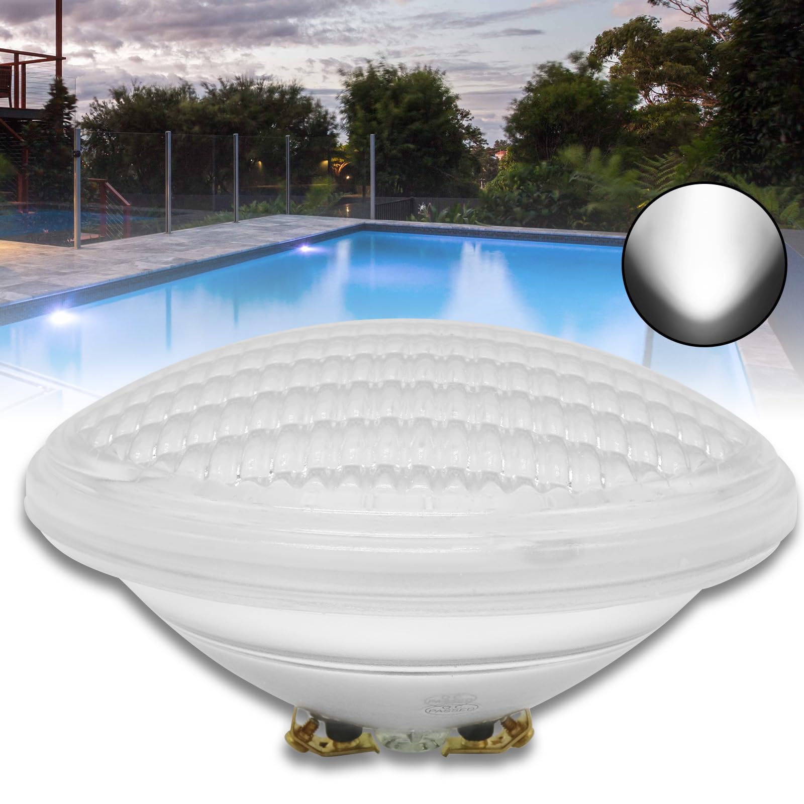 LED Poolbeleuchtung PAR56 18W Schwimmbad Ersetzt 150W 6500K Weiße Poollampe IP68 Wasserdicht Unterwasser 1800lm Poolscheinwerfe 120° Abstrahlwinkel Schwimmbadlampe 12V AC/DC