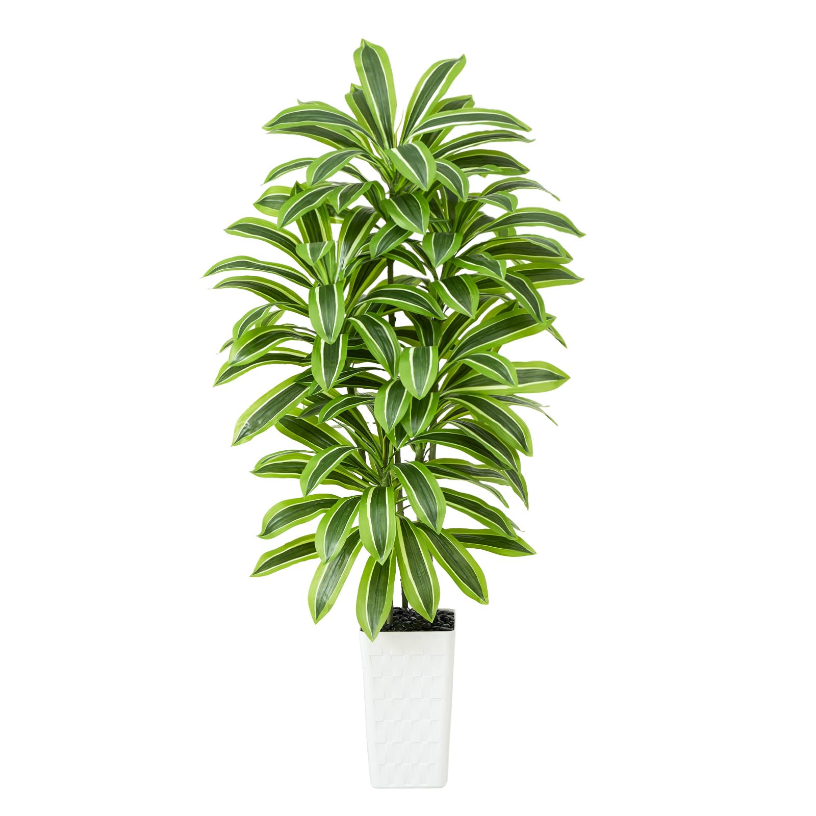 TXABL Künstliche Dracaena-Pflanze, künstlicher Baum mit weißem Pflanzgefäß, künstliche Yucca-Bodenpflanze im Topf, künstliche Bäume für Zuhause, Schlafzimmer, Büro
