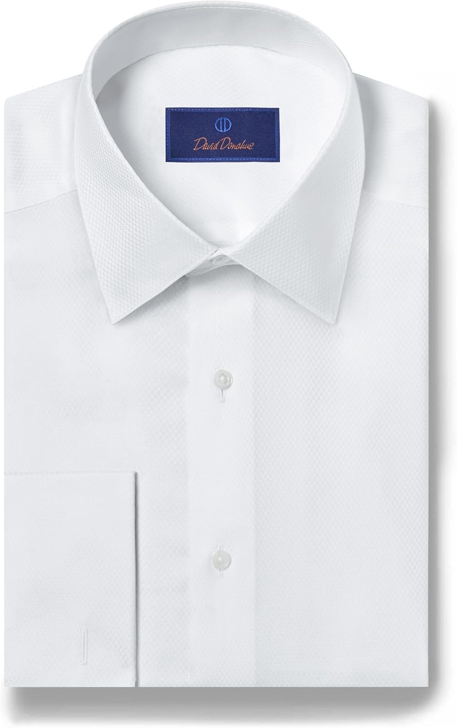 David Donahue Men's Regular Fit Boxed French Cuff Formal Shirt