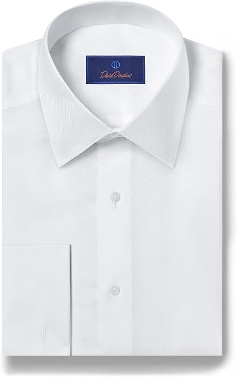 David Donahue Mens Regular Fit Boxed French Cuff Formal Shirt