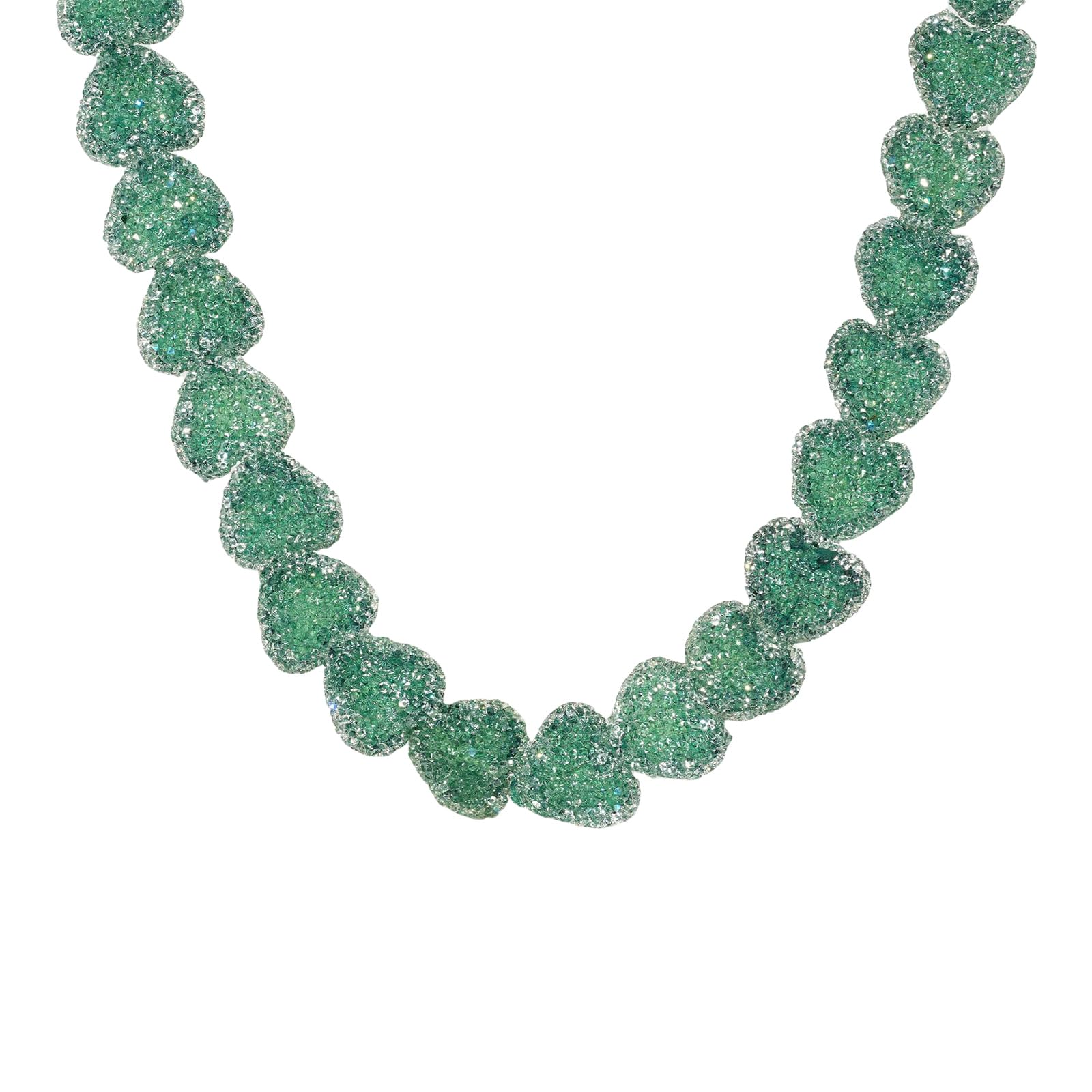 Collar de corazón de resina ajustable con colgante vibrante 8