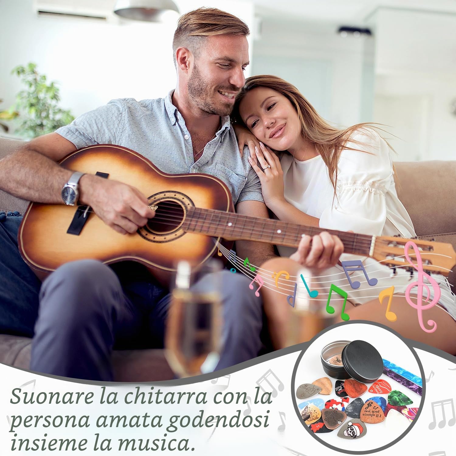 iZoeL Calendario Avvento 2025 Plettro Chitarra Idee Regalo Natale 2025 Uomo Donna Bambina Bambino, Regali Natale per Suonatore Chitarra/Basso/Ukulele/Banjo