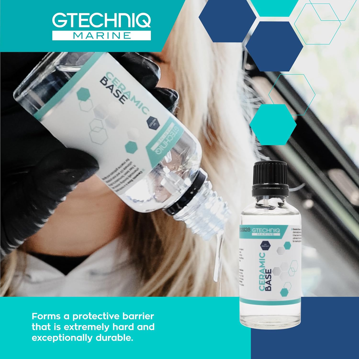 Gtechniq Marine Ceramic Base for Boats, 50ml | Enhances Protection and Shine, Chemical and Stain Resistant, UV Protection, Helps Prevent Swirls, Easy to Apply and Long-Lasting Results