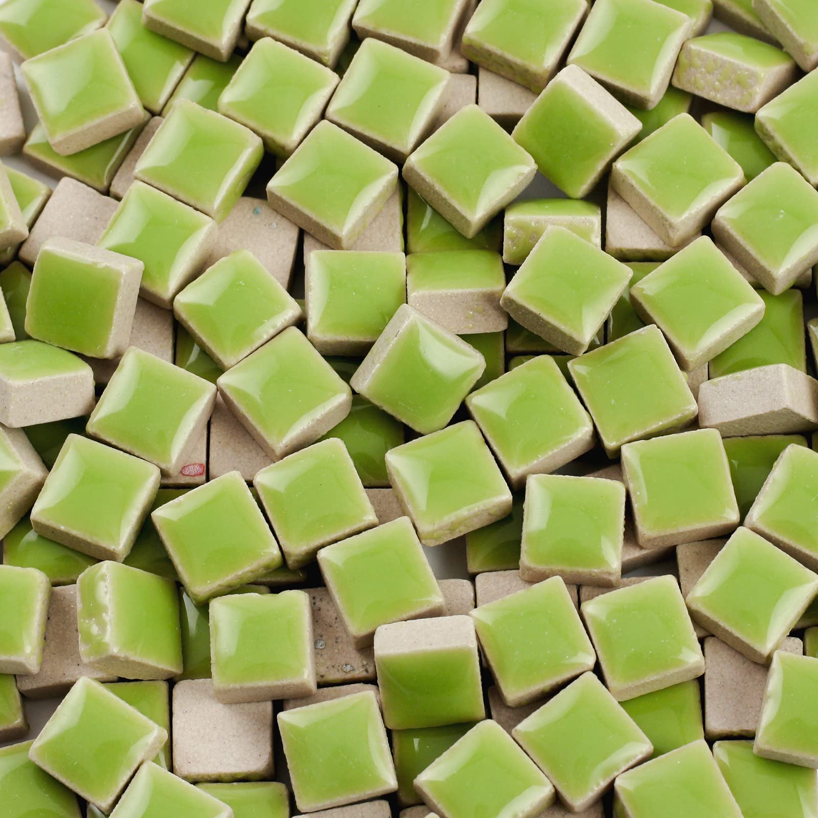 WQ WARMQING Mosaic Tiles for Crafts Bulk, 200g Square Mosaic Pieces,Perfect for Mosaic Valentine Kits and Craft Supplies for Adults (Green)