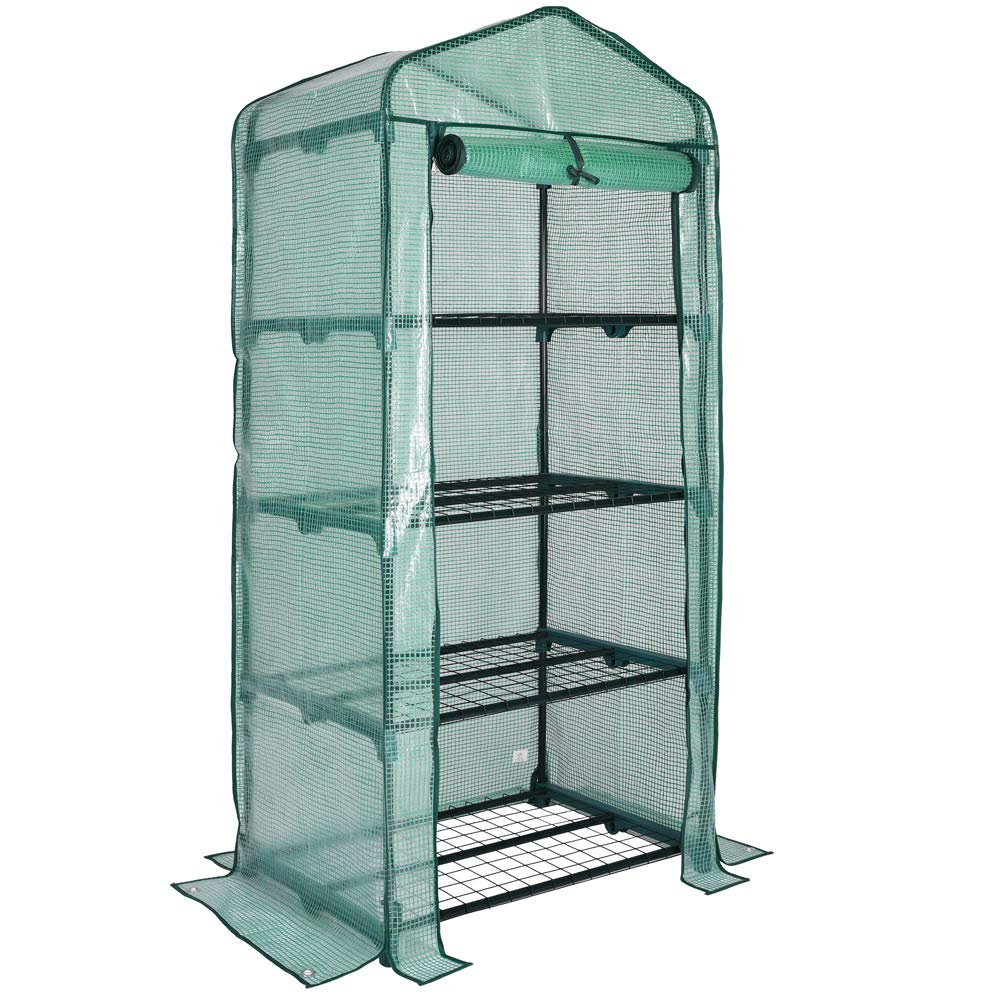 Gardebruk Serra Da Giardino 0,34M² 158X49X69Cm 4 Ripiani Porta Arrotolabile Per Piante Orto Verdure-image