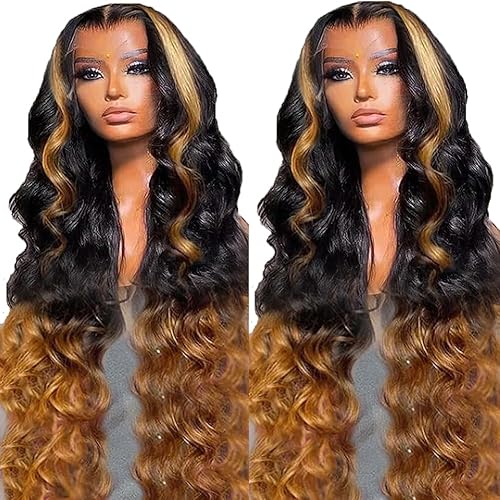 Pelucas de cabello humano virgen brasileño virgen brasileño con encaje frontal de 200 % de densidad, 13 x 6 pulgadas, predepiladas, con encaje