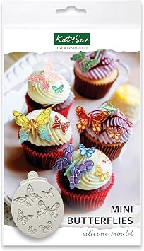 Katy Sue Mini Butterflies Silicone Mold For Cake Decorating & Craft. Use With Fondant, Gum Paste, Sugar Paste, Air Dry Clay - From Katy Sue Designs Fondant Molds And Clay Molds