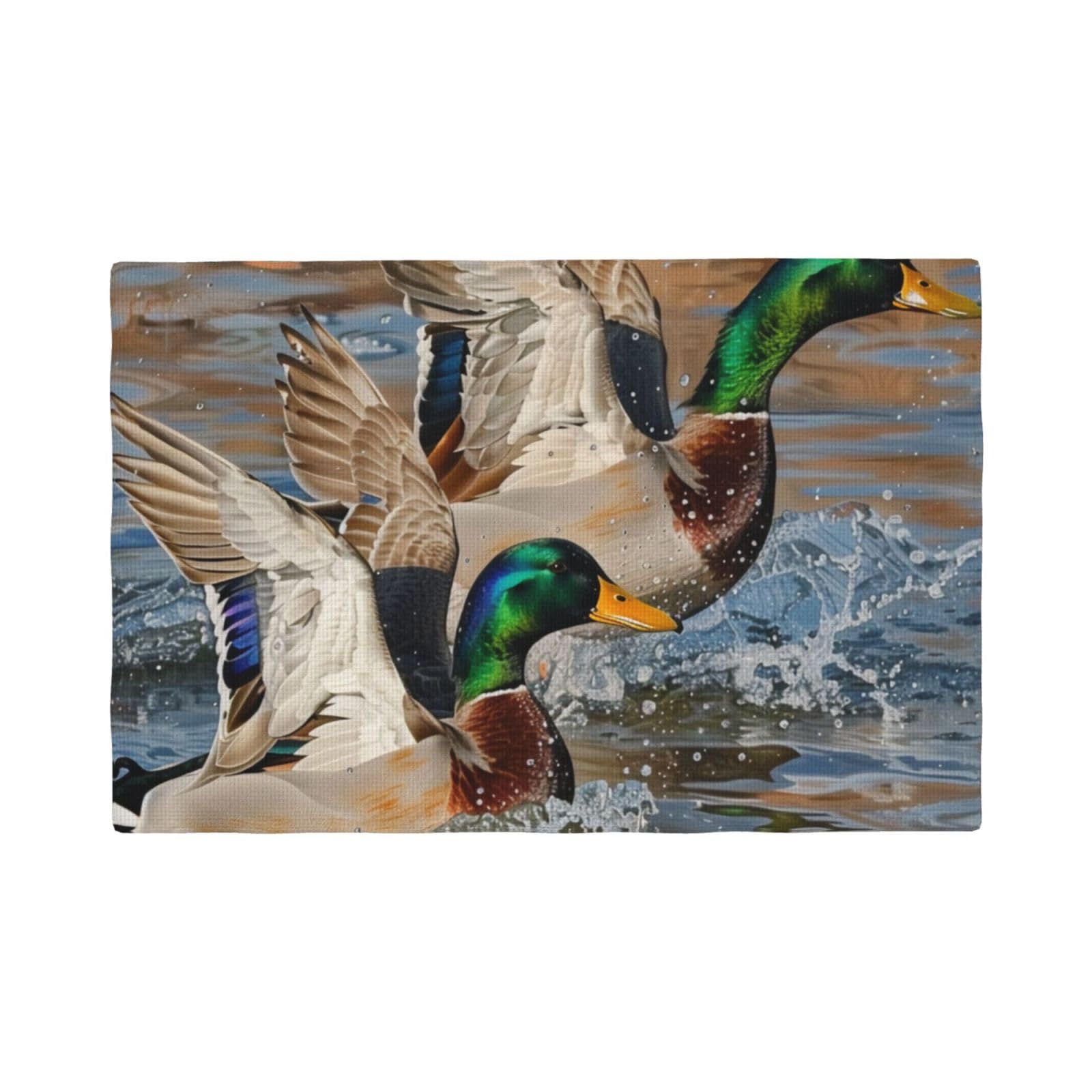 Sets de table canards colverts pour repas de famille en extérieur et intérieur