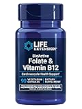 Life Extension BioActive Folate & Vitamin B12, Promotes Heart, Brain & GI Tract Health, Non-GMO, Gluten-Free, Vegetarian, 90 Capsules