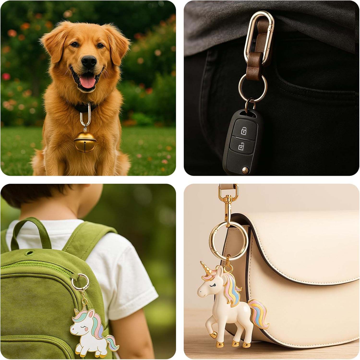 Gold Carabiner Clip,Metal Oval Carabiner Gold,Purse Clip & Alloy Round O Ring Clip for Keys, Bag, Buckle,Handbag, Crafts,Purse Strap Extender for Bags - Image 7