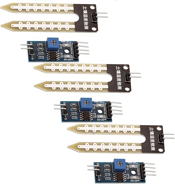 AZDelivery 3 x Soil Moisture Sensor Hygrometer Humidity Detection Module Kit, Comparator Board F2F Jumper Cable 3.3V 5V Watering System compatible with Arduino Including E-Book!
