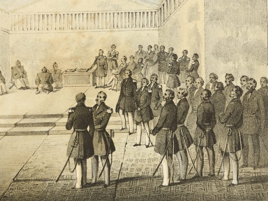 ペリー日本遠征の石版画　1856年版画 Amazon.co.jp: ペリー提督日本遠征記より「函館の街並み」1856年発行