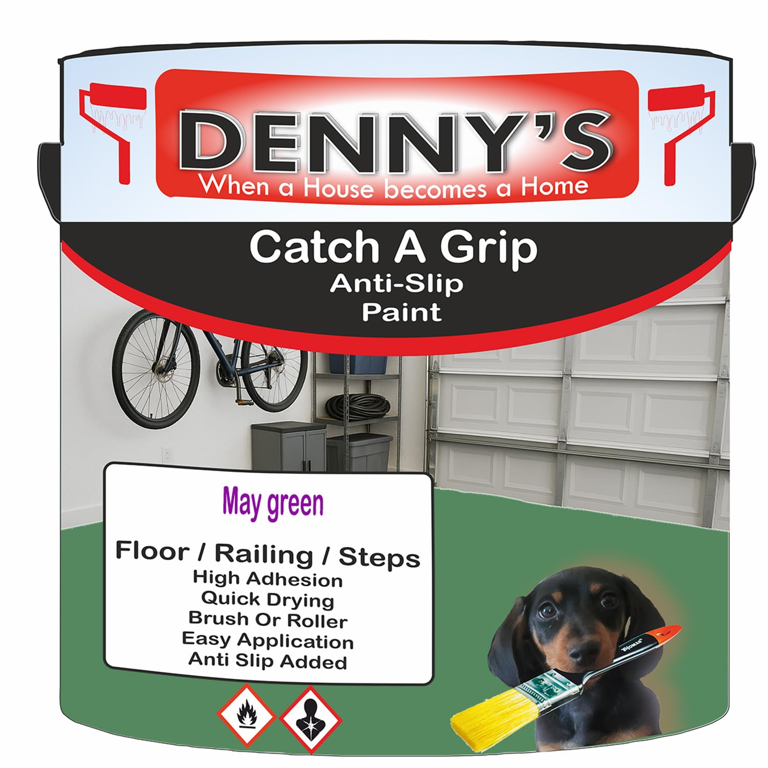 SCOOBYS PAINTS BACK IN THE MIX Catch A Grip Anti Slip Floor Paint – Non Slip Coating for Steps, Railings & Garages – 170 Colours, High Adhesion, Quick Dry, Multiple Sizes (May green, 250ml Tin)