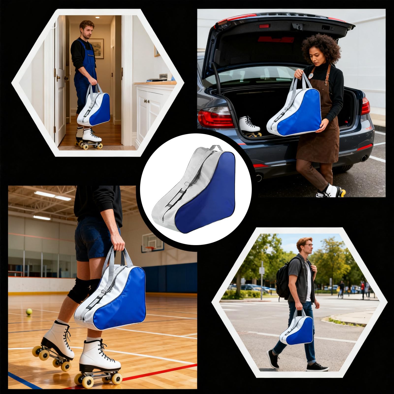 Genérico Bolsa para Patines De Hielo Mochila Y Ajustable