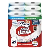 Foxy Asso Ultra |Asciugatutto 24 rotoli| Veli Plus+ Assorbenti e Resistenti | Decorato|100%