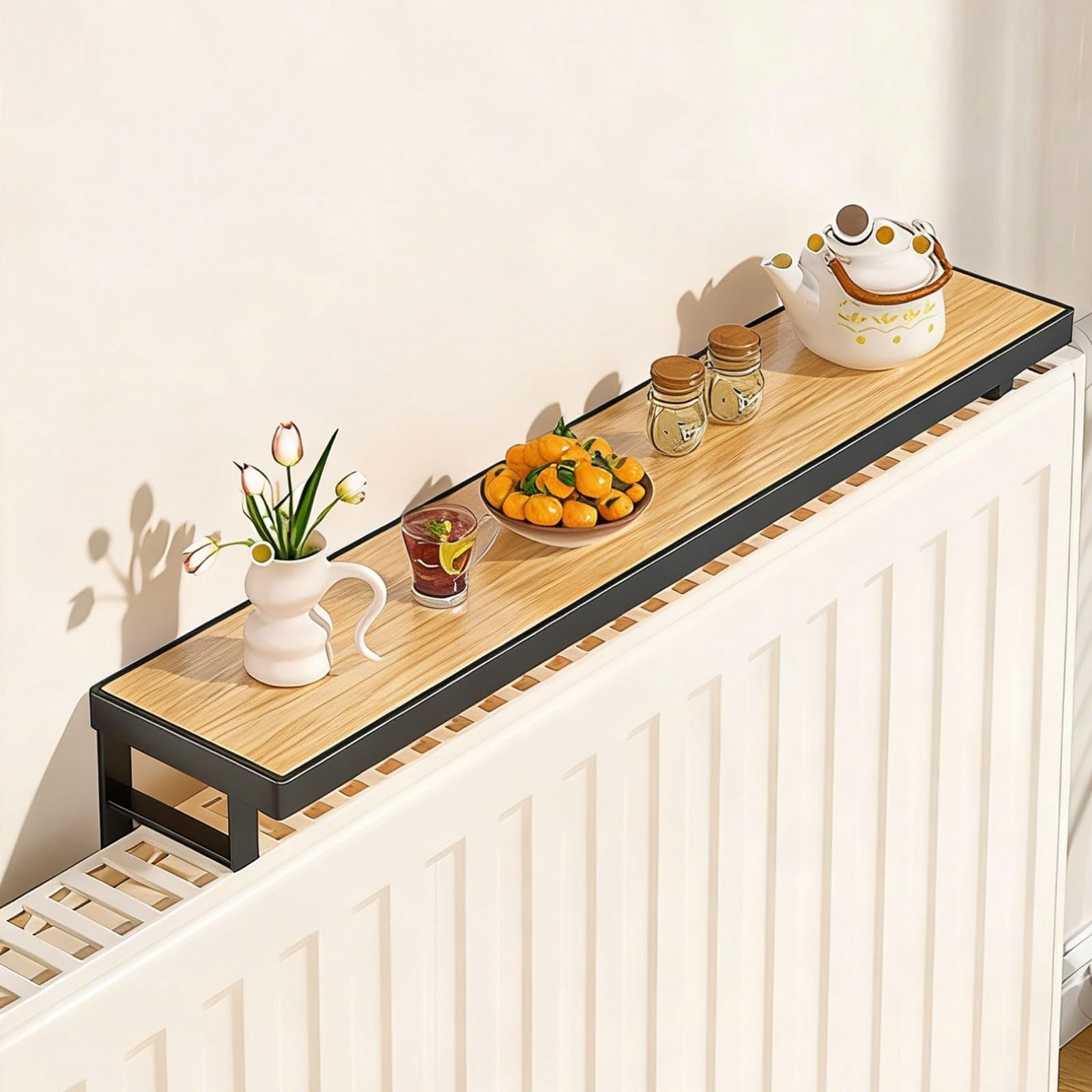 Étagère en métal noir de 50 cm sans perçage pour meuble de rangement mural