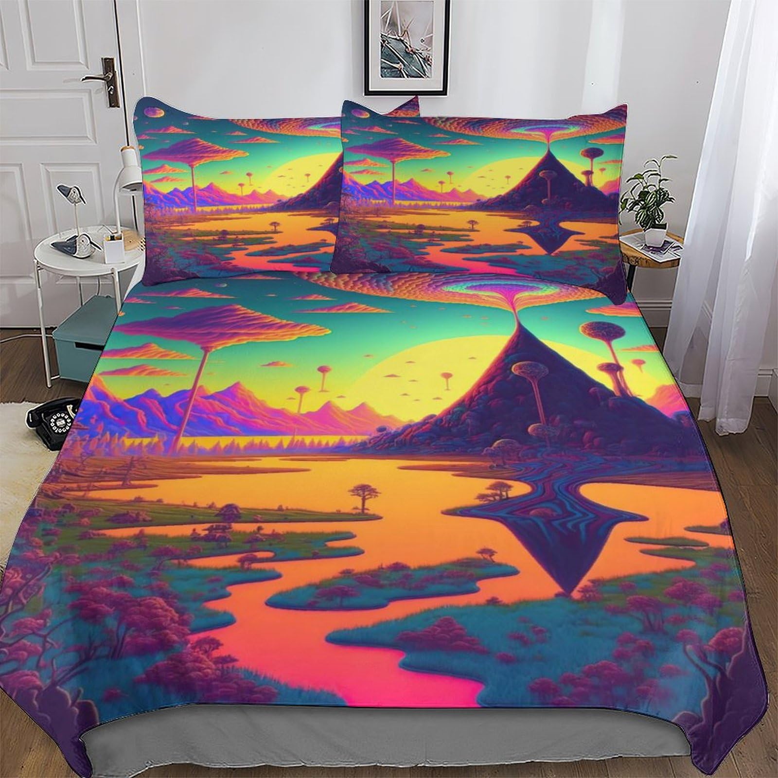 Housse de couette psychédélique en microfibre pour transformer l'ambiance d'une chambre ado