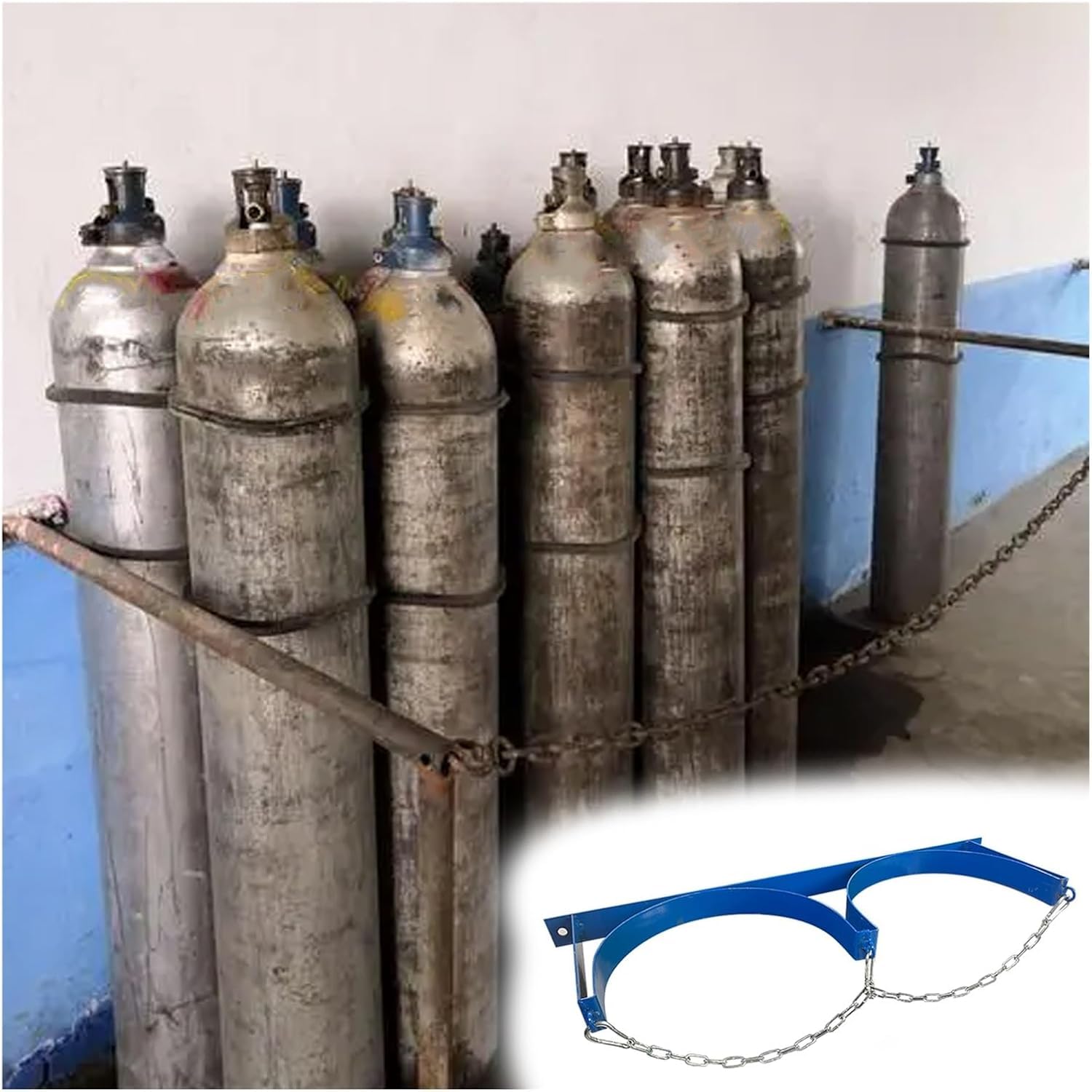 Soporte for bombonas de Gas con Cadena, Soporte for for residencias Ancianos y fábricas
