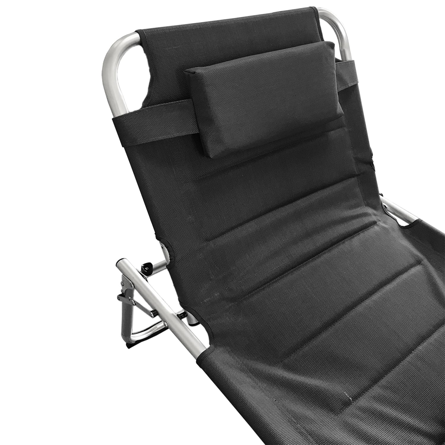 Mojawo XXL Gartenliege Sonnenliege Relaxliege Liege mit Kissen gepolstert klappbar Anthrazit L200xB70xH45/95cm