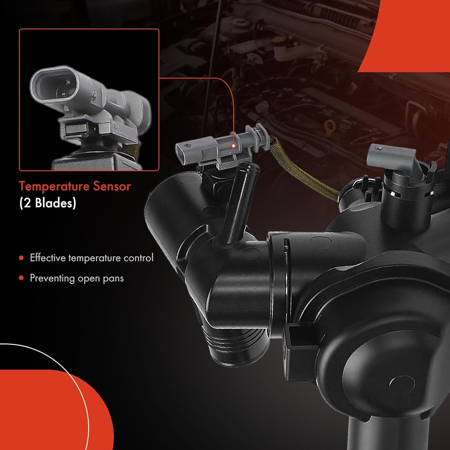 A-Premium Engine Coolant Thermostat Housing Assembly Compatible with Land Rover Range Rover, Discovery Sport, Discovery, Defender 110, Defender 90, Range Rover Evoque, Range Rover Sport Velar