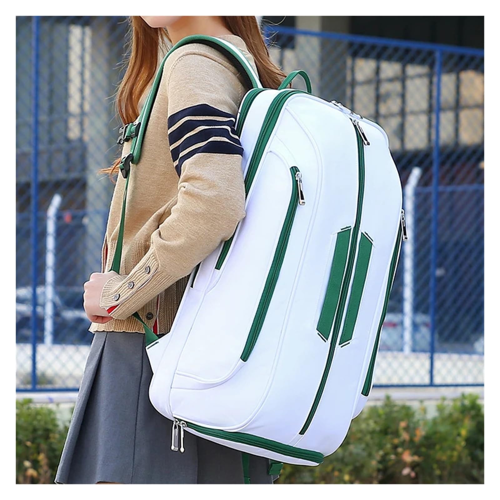 Raquetero Tenis Mochila De Tenis for Deporte Convertible Padel Badminton Squash Bolsa con Compartimento for Zapatos, Funda for Ordenador Portátil, Gancho for Valla