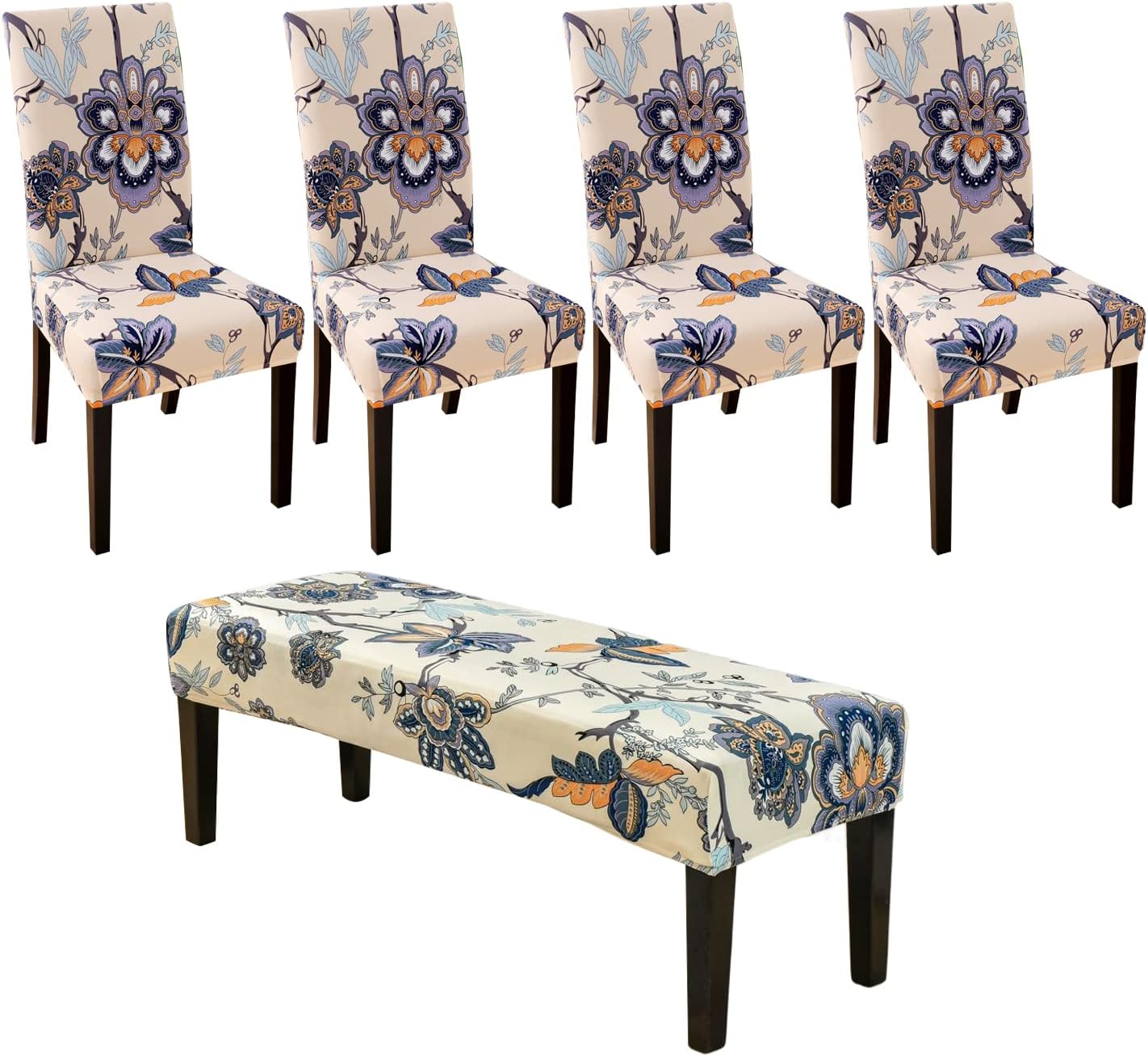 HAOYONG Dining Room Chair Cover Printed Chair Slipcover Washable Parsons Chair